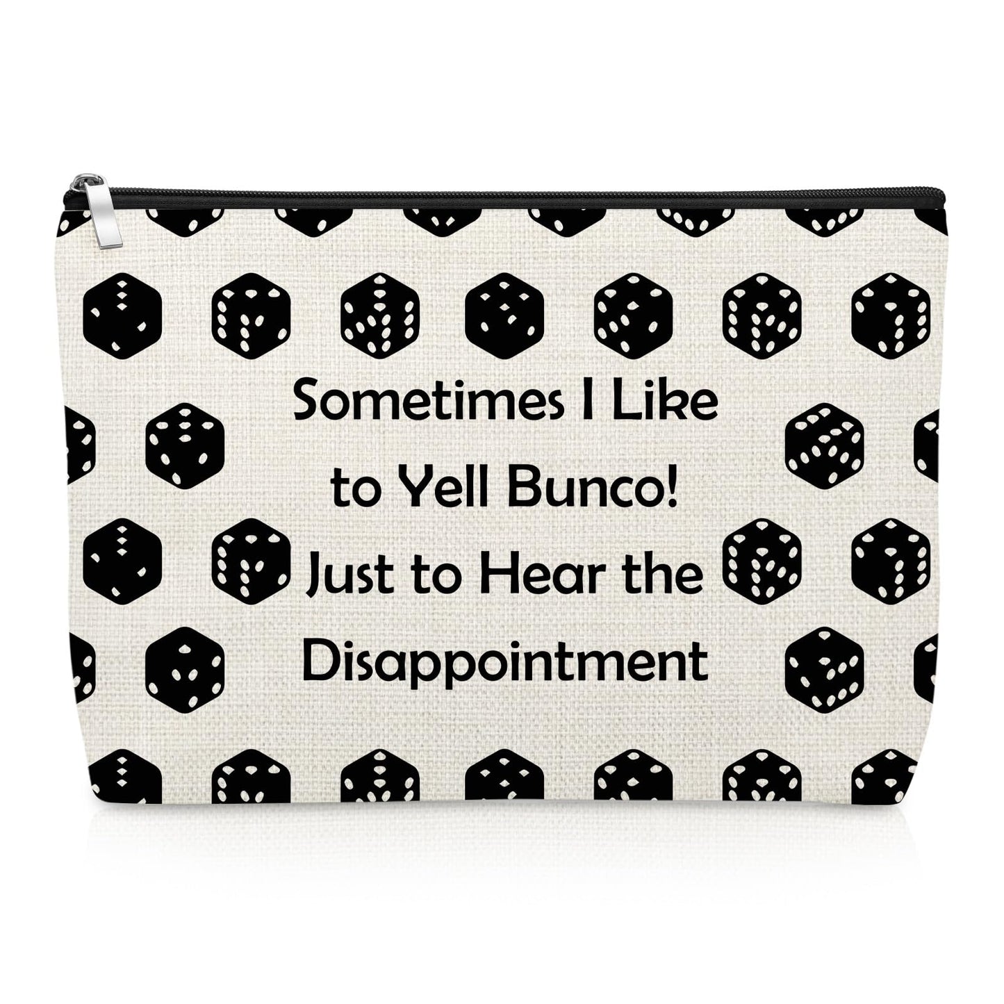 Bunco Gift Gambling Lover Makeup Bag Bunco Dice Game Fun Friends Night Gift for Women Game Gambling Lucky Accessory Pouch Cosmetic Bag Christmas Birthday Present for Gambler Travel Zipper