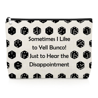 Bunco Gift Gambling Lover Makeup Bag Bunco Dice Game Fun Friends Night Gift for Women Game Gambling Lucky Accessory Pouch Cosmetic Bag Christmas Birthday Present for Gambler Travel Zipper