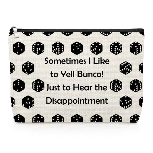 Bunco Gift Gambling Lover Makeup Bag Bunco Dice Game Fun Friends Night Gift for Women Game Gambling Lucky Accessory Pouch Cosmetic Bag Christmas Birthday Present for Gambler Travel Zipper