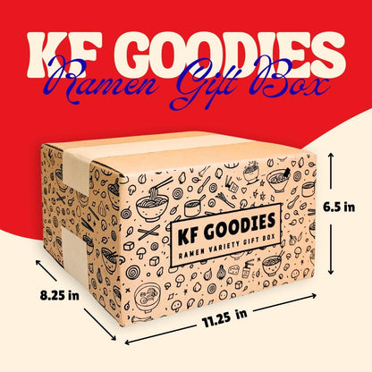 KF GOODIES Korean Ramen Variety Pack Gift Box (10 Count) – Spicy Buldak Noodle Assortment for Birthdays, College Care Packages, Office Snacks, and Gift Baskets