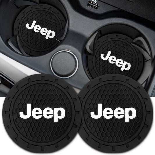Car Cup Holder Coaster for Jeep,Silicone Cupholder Coaster,Car Interior Accessories,2.76 Inch 2 Pieces