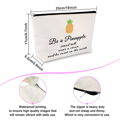 Sfodiary Pineapple Lovers Gifts Makeup Bag Inspirational Birthday Gift for Daughter Pineapple Gifts for Women Teens Encouragement Gift for Her Motivational Graduation Gifts Travel Cosmetic Pouch
