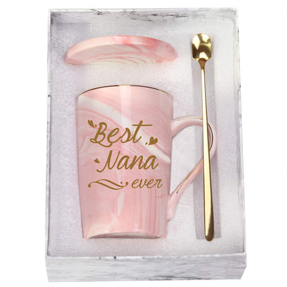 Best Nana Ever Mug Best Nana Coffee Mug Nana Mug Gifts Birthday Mothers Day Gifts for Mom Grandma from Grandkids Granddaughter Grandson Grandchildren Gifts 14 Ounce Pink with Gift Box