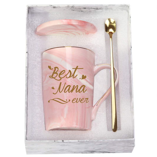 Best Nana Ever Mug Best Nana Coffee Mug Nana Mug Gifts Birthday Mothers Day Gifts for Mom Grandma from Grandkids Granddaughter Grandson Grandchildren Gifts 14 Ounce Pink with Gift Box