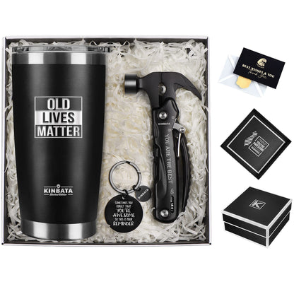 Birthday Gifts for Men-Fathers Best Day Gift for Dad Retirement Old Lives Still Matter Gifts for Him Grandpa Uncle Unique Presents Ideas Tumbler Multitool
