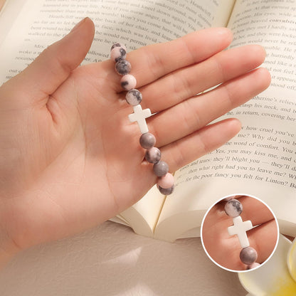 Christian Easter Gifts for Women, Easter Basket Stuffers Cross Bracelet, Inspirational Religious Birthday Bracelet for Her/Mom/Grandma/Daughter/Granddaughter/Friends/Sister/Godmother, Jesus Faith Jewelry