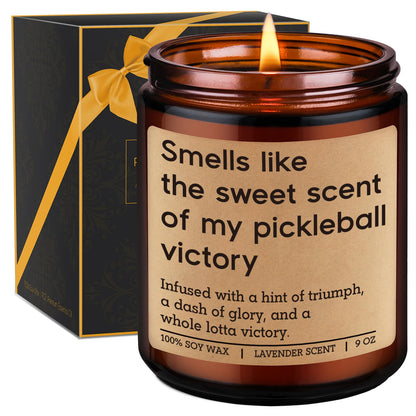 GSPY Scented Candle - Pickleball Gifts for Women, Men - Pickle Ball Accessories, Funny Sports Gifts for Pickleball Lovers, Players - Funny Mothers Day, Fathers Day, Birthday Ideas for Dad, Mom, Woman