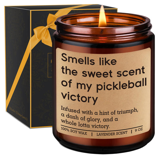 GSPY Scented Candle - Pickleball Gifts for Women, Men - Pickle Ball Accessories, Funny Sports Gifts for Pickleball Lovers, Players - Funny Mothers Day, Fathers Day, Birthday Ideas for Dad, Mom, Woman