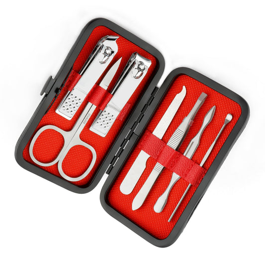 Easter Basket Stuffers Nail Clippers Manicure Kit for Men Pedicure Tools Personal Care Metal Fingernail Cutter Manicure Set Professional Grooming Kit 8 in 1 Nail Tools Silver