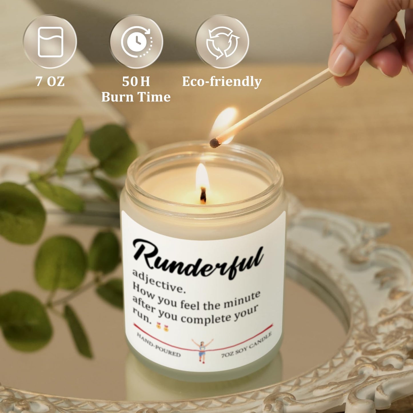 Funny Gifts for Runners Women, Marathon Runners Gifts - Handmade Lavender Soy Wax Candle, Mothers Day Running Gift, Marathon Essentials, Half Marathon, Track and Field, Running Accessories for Women