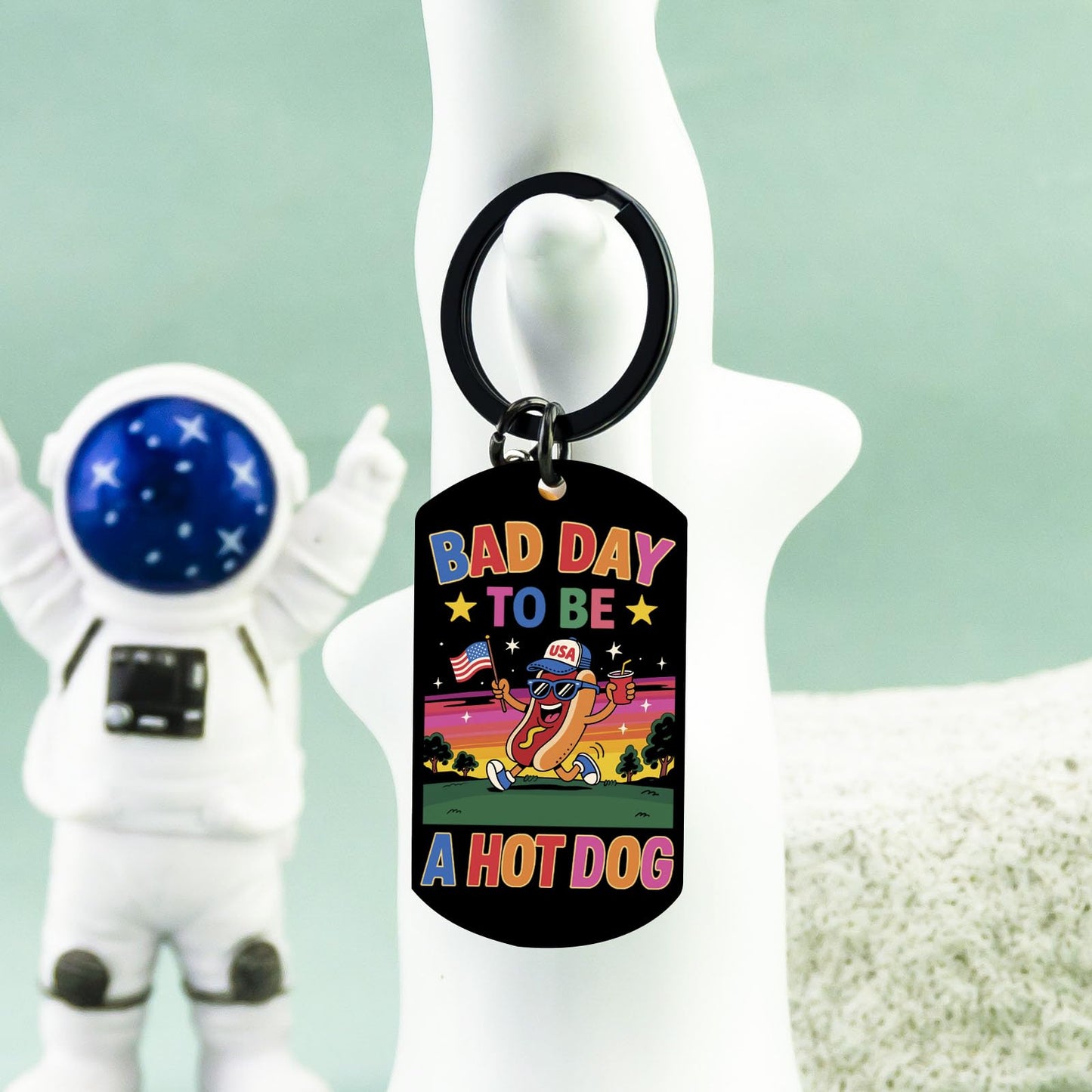 Hot Dog Gifts Funny Hot Dogs Keychain Bag Charm for Women Men Gag Gift 4th Of July Accessories for Children Adult Student Keychain