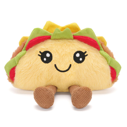 Taco Stuffed Toy with Sound, Stuffed Food Plush for Emotional Daily Support, Fun Gag Gift Positivity Idea for Birthday Coworker Office Christmas