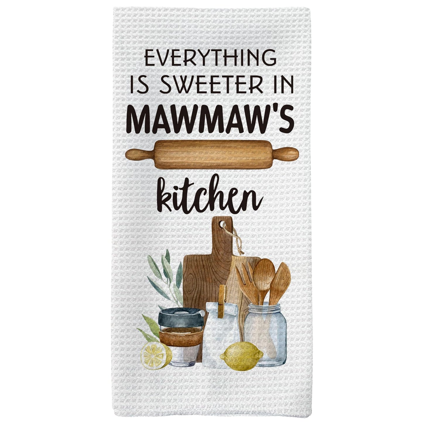 Mawmaw's Kitchen Towels, Mawmaw Gifts Grandma Gifts Hand Towels, MawmawGrandma Christmas Dish Towels Tea Towels for Kitchen, MawmawGrandma Gifts from Grandkids, 16x24inch