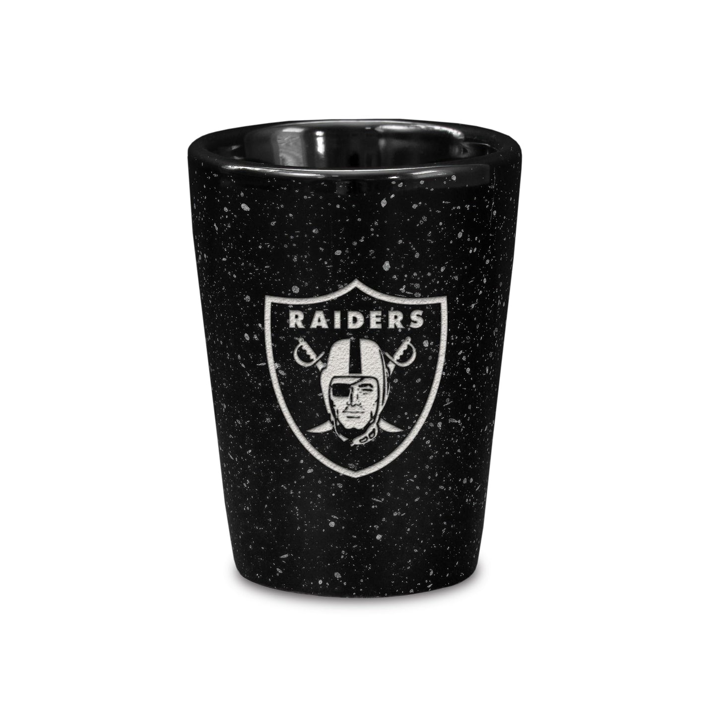 Rico Industries NFL Football Primary OR Wordmark Logo 2oz Ceramic Shot Glass for Fans, Laser Engraved In Team Color Single Shot Glass