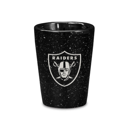 Rico Industries NFL Football Primary OR Wordmark Logo 2oz Ceramic Shot Glass for Fans, Laser Engraved In Team Color Single Shot Glass