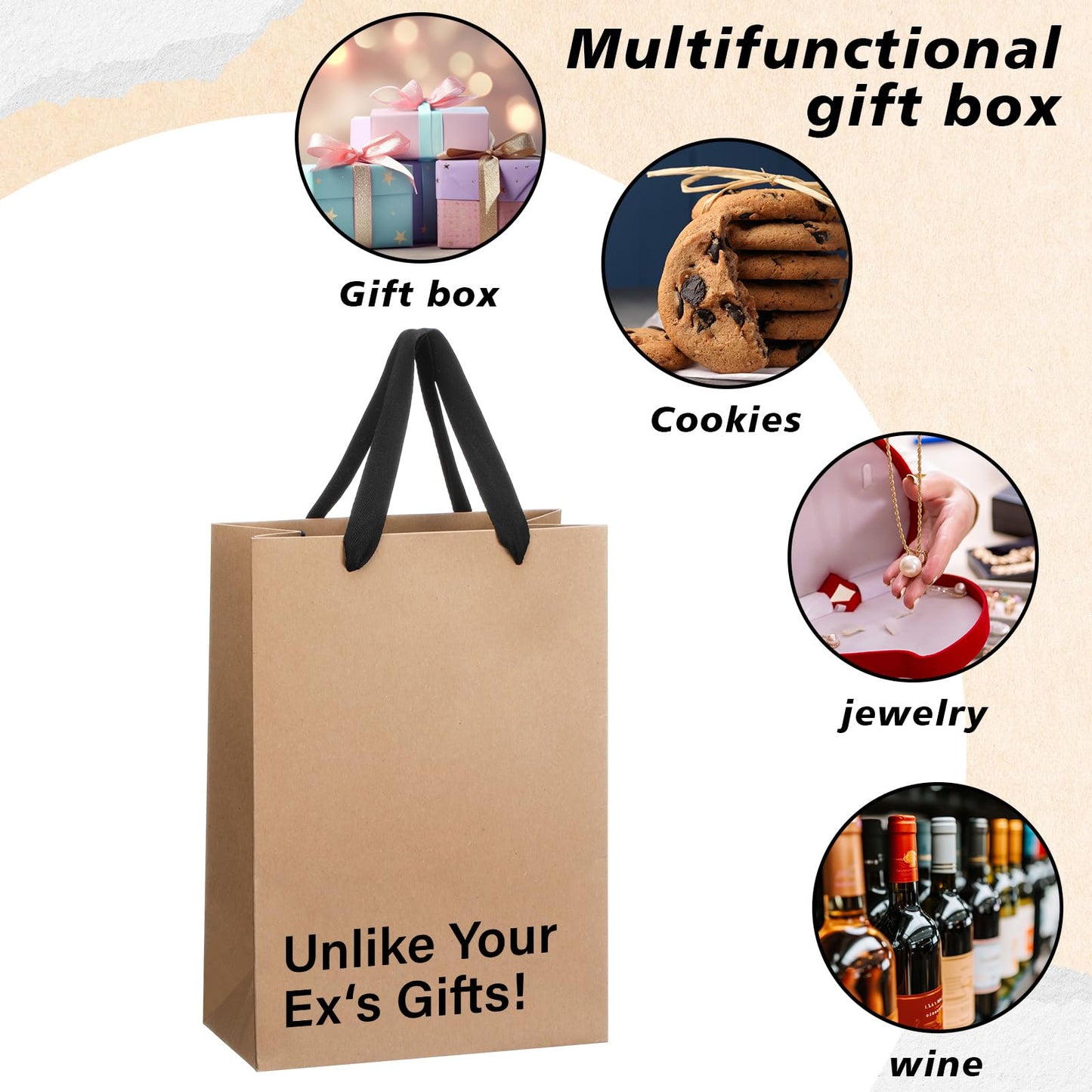 SilTriangle 6 Pcs Classic Funny Gift Bags, Reusable Novelty Gift Bags with Snarky Sayings, 11 x 8 x 4 Inch Funny Wrapping for Men Women Adults Graduation Birthdays Wedding Summer Party Favor