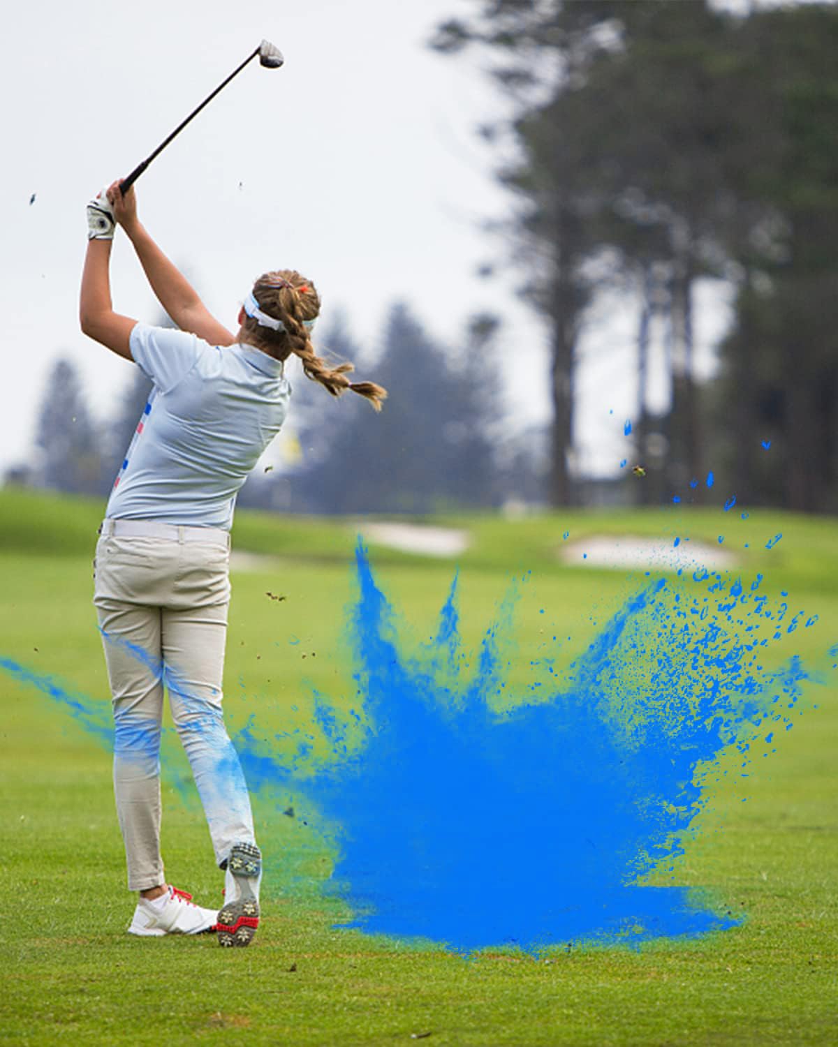THIODOON 3 Pack Exploding Balls for Golf Party Gender Reveal Prank Funny Joke for Golfers - 3 Piece Set (3 White/Blue & Pink & White)