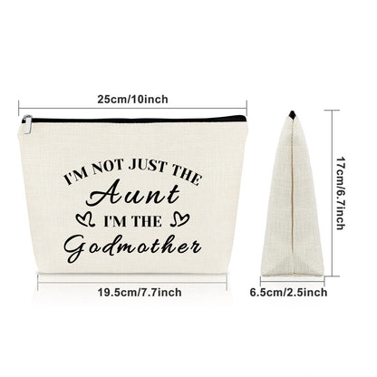 Sazuwu Godmother Aunt Gifts Godmother Gifts from Godchild Baptism Makeup Bag Aunt Christian Proposal Cosmetic Bag Birthday Christmas Mother’s Day Present Travel Pouch