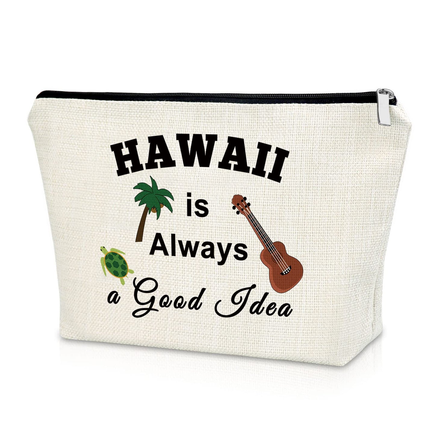 Hawaii Themed Makeup Bag - Beach Essentials for Women's Trips & Gifts