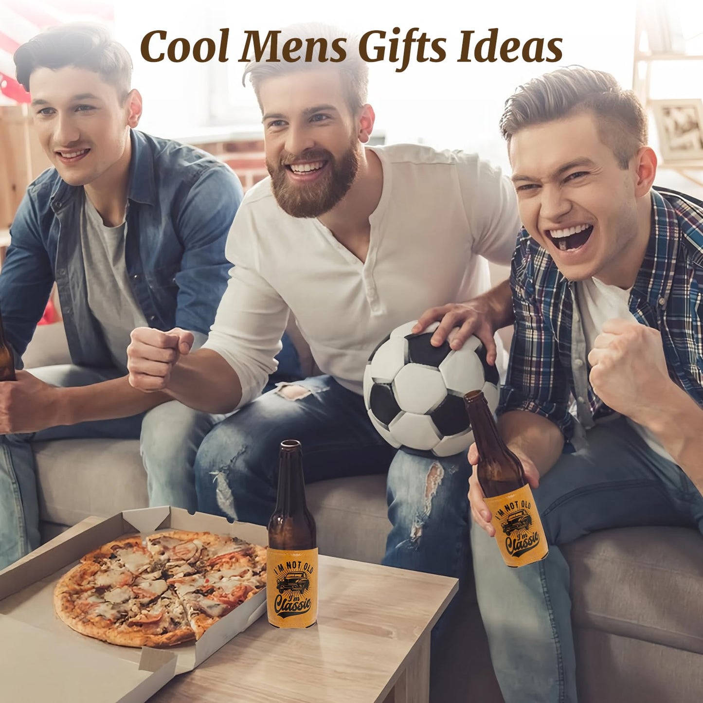 Men Birthday Gifts Ideas,Retirement Gifts for Men,Gift for Dad From Daughter,I'm Not Old I'm Classic Leather Can Cooler,Fun Gift forMen,Dad,Him,Husband,Grandpa,Leather Can Cooler for Mens 12OZ