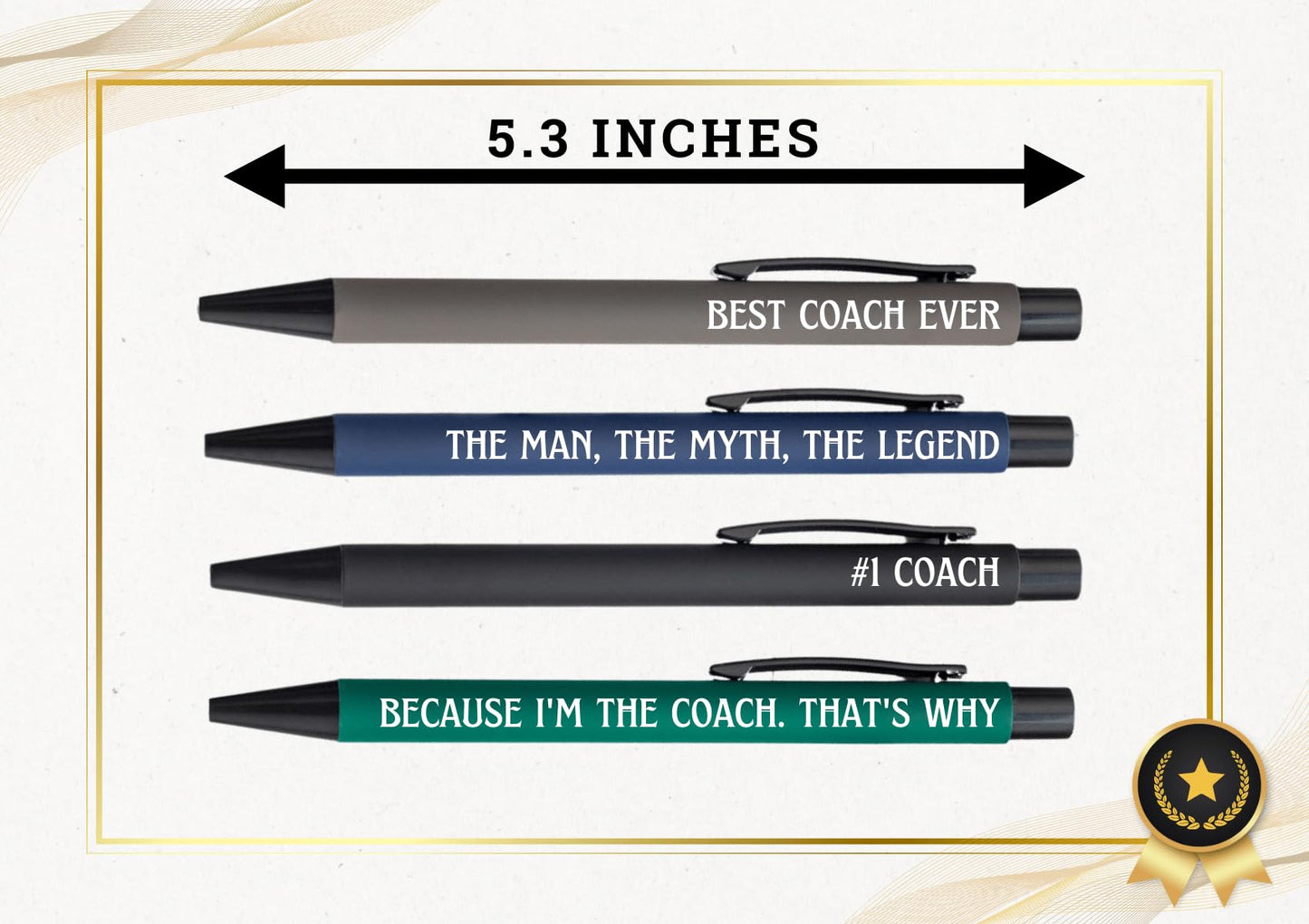 InnoBeta Coach Gifts Ballpoint Pen Set of 4, Funny Coach Gifts Idea for Appreciation, Christmas, Birthday - Best Ever