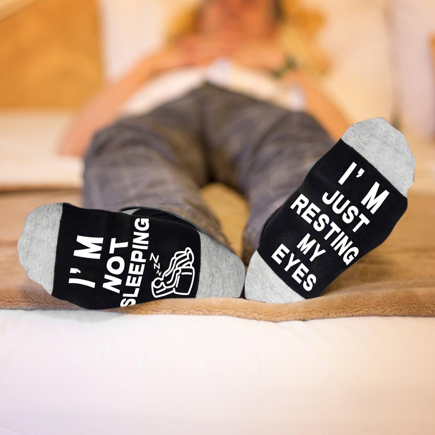 Dealswin Birthday Gifts for Dad, Fathers Day Gift for Men, I'm Not Sleeping I'm Just Resting My Eyes Funny Socks
