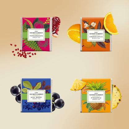 Life Plus Style Gourmet The Secret Garden Organic Tea Gift Set 80 Tea Bags 8 Flavors Green & Black Assorted Pack Sampler Tea Set Collection with Mango & Fruit Infusions Premium Birthday Gift for Women