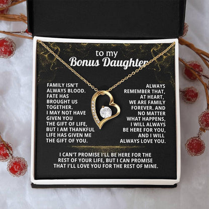 Jewelry TO MY BONUS DAUGHTER From Dad, Gift from Dad, Christmas, Necklace for bonus daughter, Birthday, Step daughter, Adult, FAMILY FOREVER