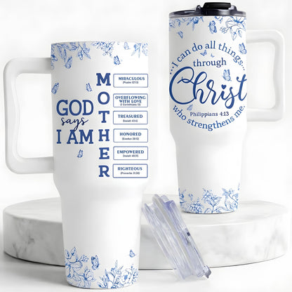 Christian Gifts For Mom, Mom Gift Tumbler With Handle 40oz, Christian Religious Moms Gifts, Birthday Gift for Moms, Stepmom, Mommy To Be from Daughter, Son or Family, Present for Women Faith