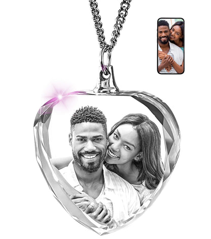 ArtPix 3D Crystal Photo, Personalized Necklace Gift, Customized Gifts for Mom, Women, Wife, Her