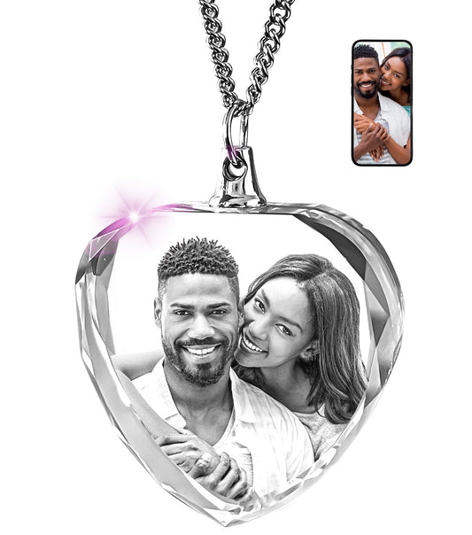 ArtPix 3D Crystal Photo, Personalized Necklace Gift, Customized Gifts for Mom, Women, Wife, Her