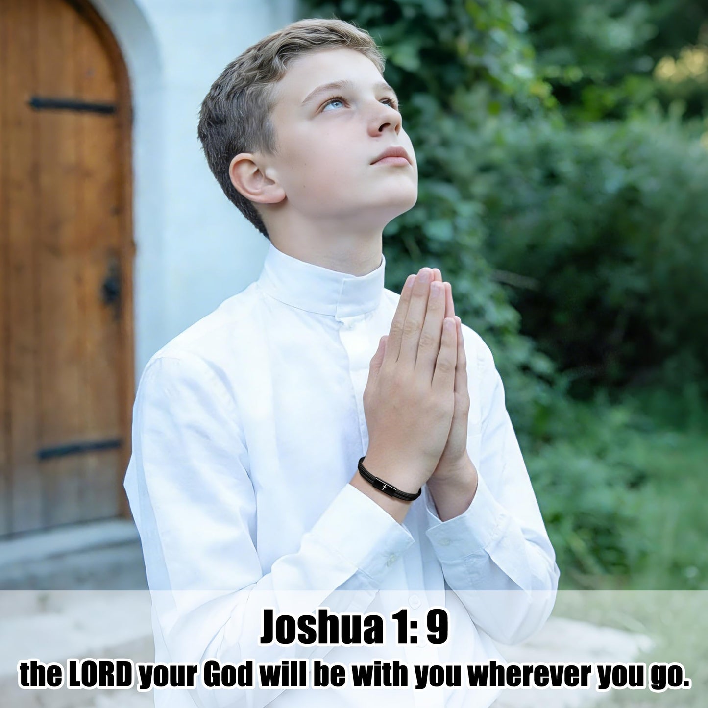 PEALICIOUS Cross Bracelet for Boys, Joshua Christian Grad Gifts for Teens, Philippians Confirmation Baptism Birthday Gifts for 9 10 11 13 16 18 21 Years Old Boy, Soccer Baseball Basketball Accessories