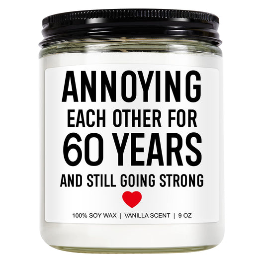 Younift Funny Scented Candle, 60th Wedding Anniversary Decorations, 60th Anniversary, Gifts for Couples, Parents, 60 Year Anniv. Diamond Presents for Women, Men, Grandparents, Friends, Wife, Husband