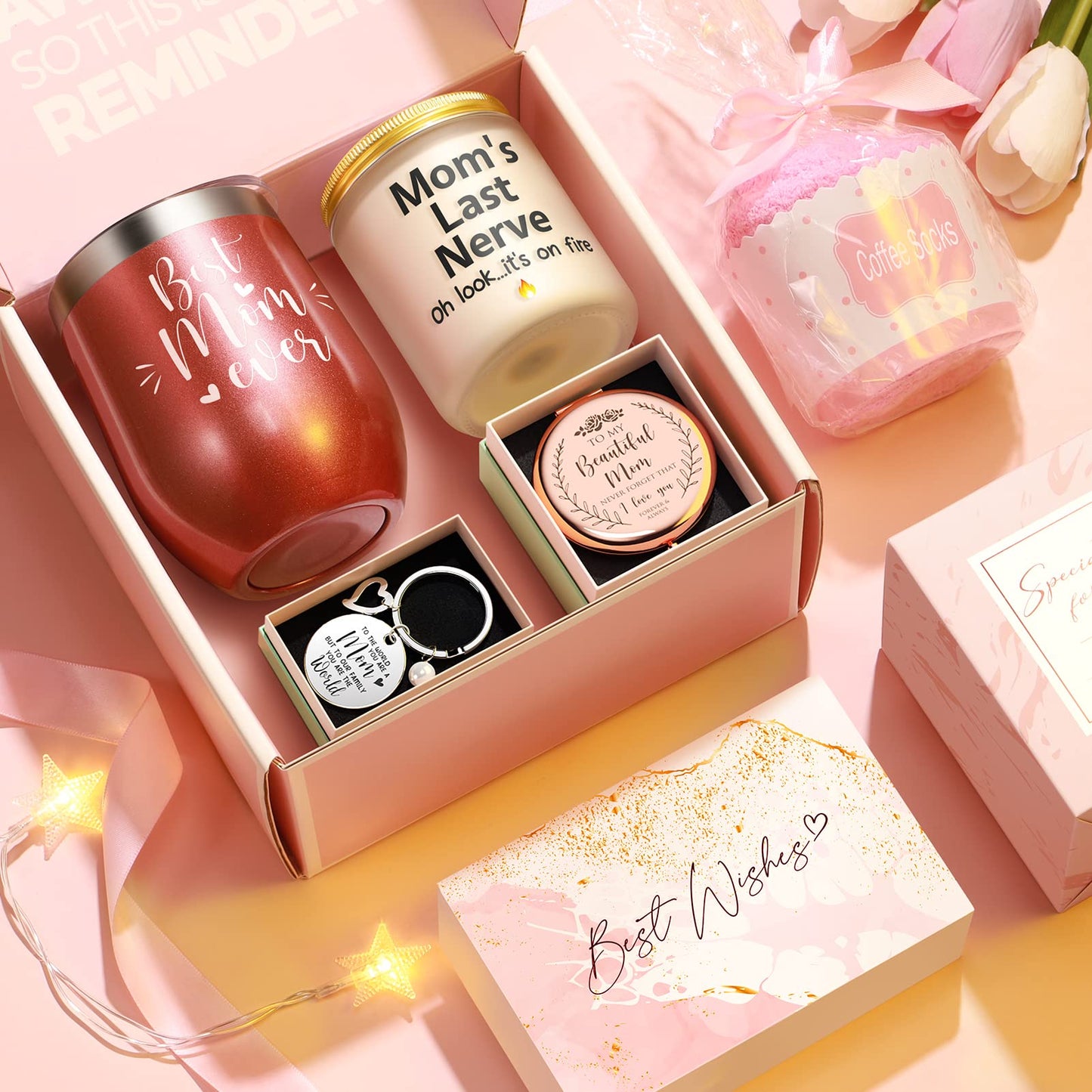 Best Mom Gifts Mothers Day Gifts for Mom from Daughter Son Kids, Birthday Gift Basket for Mother Women Mother-in-law Christmas Thanksgiving Present, New Mama Gift for Wife from Husband w/Wine Tumbler
