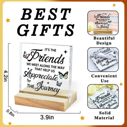 New Friendship Gifts for Women Birthday Gift for Friends Female Women Inspirational Encouragement Desk Decor for Friend Long Distance Friendship Gift