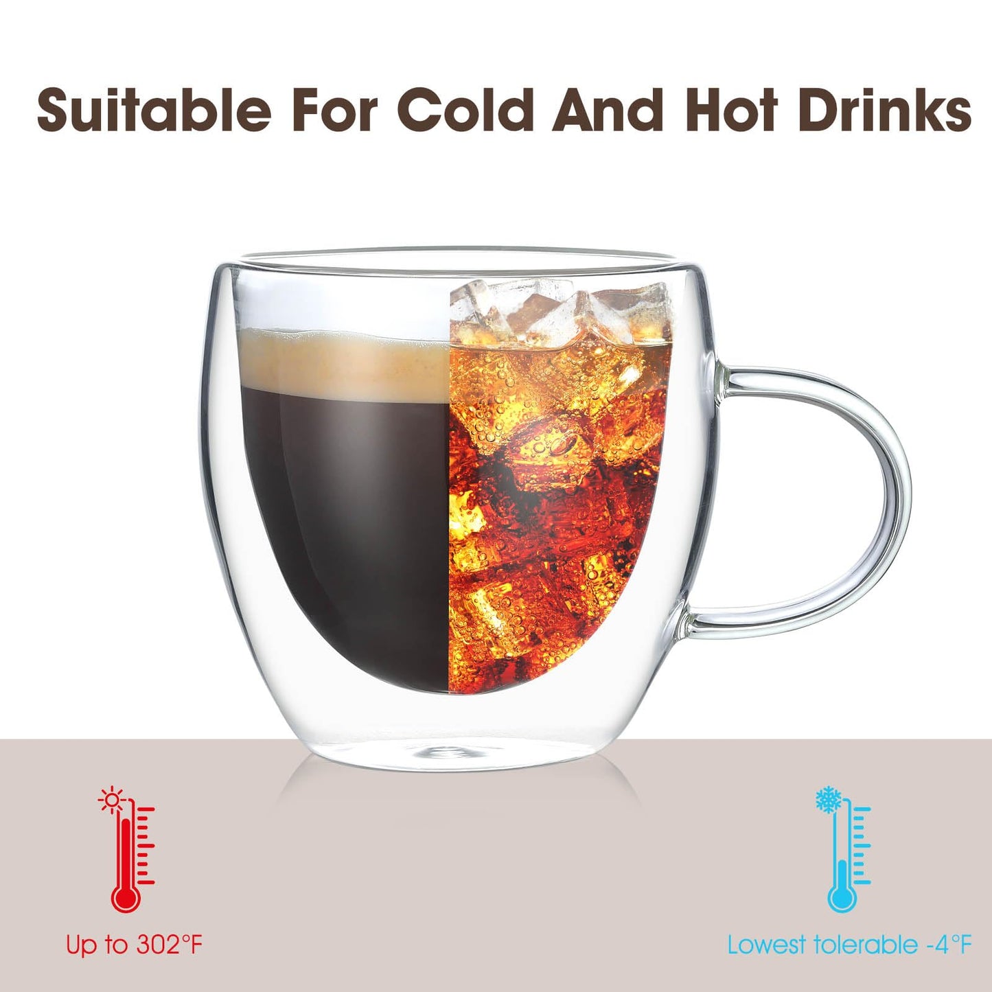 VENVENWEAVS Espresso Cups Set Of 4,Double Wall 5OZ Hand Blown coffee Shots Glass,Espresso Coffee Mugs In Gift Box,Perfect For Espresso,Latte,Cappuccinos,Tea Bag,Juice