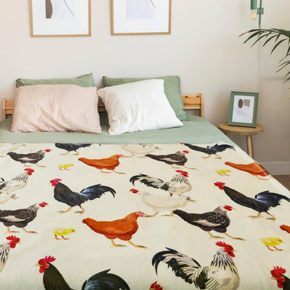 Chicken Gifts for Women, Cute Chicken Blanket for Adults, Soft Fuzzy Plush Throw Mom Blanket, Chickens Decor with Rooster Design, Gifts for Mothers Day White Elephant, 50 x 60 Inches