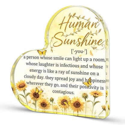 Inspirational Gifts For Women Social Worker Sentimental Gifts Thoughtful Gifts For Friends Female Teacher Thank You Gift Women Coworkers Doctor Nurse Human Sunshine Acrylic Stand