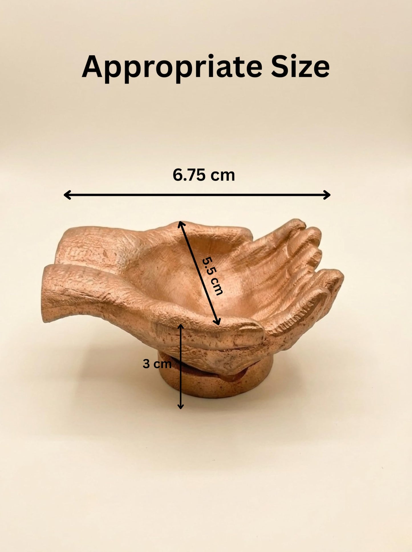 Copper Antique Caring Cupped Hands Shaped Decorative Hand Bowl-Cute Catch All Trinket Tray-Candy Dish Offering Stand-Home Decor Hand Jewellery Holder-Mother’s Day Birthday Christmas Gift