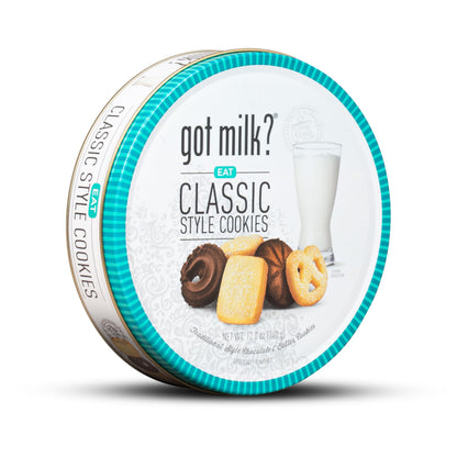 got milk? Classic Style Cookies, Chocolate & Butter Cookies, 12-Oz. Cookie Tin, Traditional Style Danish Butter and Chocolate Cookies for Dessert or Snack, Gift Tin, Retail Pack