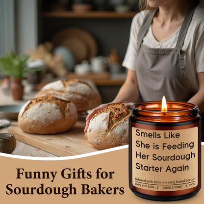 Miracu Candle, Baking Gifts for Sourdough Bakers, Sourdough Gifts for Women, Starter, Sour Dough Bread Making Present for Bread Baker Lover, Funny Mothers Day Birthday Idea for Friend Sister Wife Her