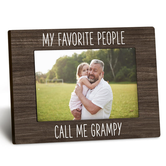 Grampy 4x6 Picture Frame, Grampy Gifts, Grandpa Photo Frame, Grandkids Photo Frame, Gifts for Grampy from Grandkids, My Favorite People Call Me Grampy Picture Photo Frame for Desk Decor
