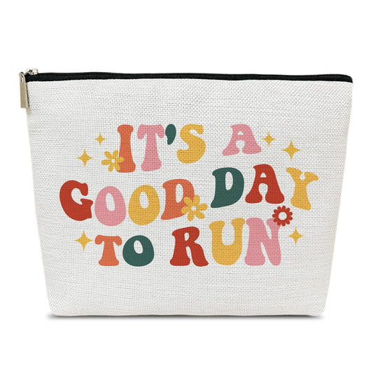 Groovy Running Gifts Makeup Bag, Gifts for Women, Marathon Lovers, Sports Accessories for Women, It's a Good Day to Run Cosmetic Bags for Purse
