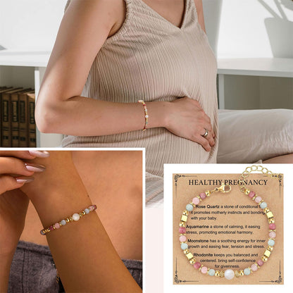 Healthy Pregnancy Bracelet for Mother New Mom, Pregnancy Gifts for Expecting Mom