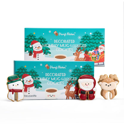 Harry's Kitchen Christmas Cookie Gift Set - Decorated Holiday Cookies with Santa, Snowman & Reindeer, Classic Festive Assortment for Gifting