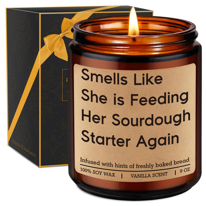 Miracu Candle, Baking Gifts for Sourdough Bakers, Sourdough Gifts for Women, Starter, Sour Dough Bread Making Present for Bread Baker Lover, Funny Mothers Day Birthday Idea for Friend Sister Wife Her
