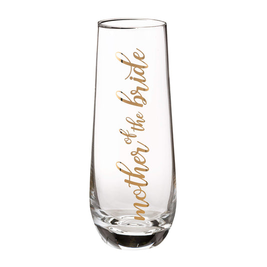 Lillian Rose Mother of Bride Stemless Champagne Glass and Wedding Toasting Glass (G116 MB)