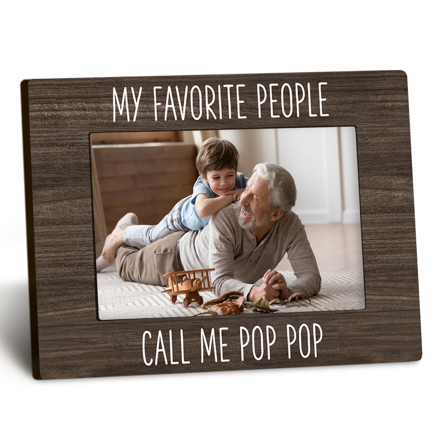 Pop Pop 4x6 Picture Frame, Grandpa Gifts Photo Frame, Grandkids Photo Frame, Gifts for Pop Pop from Grandkids, My Favorite People Call Me PopPop Picture Photo Frames for Desk Decor