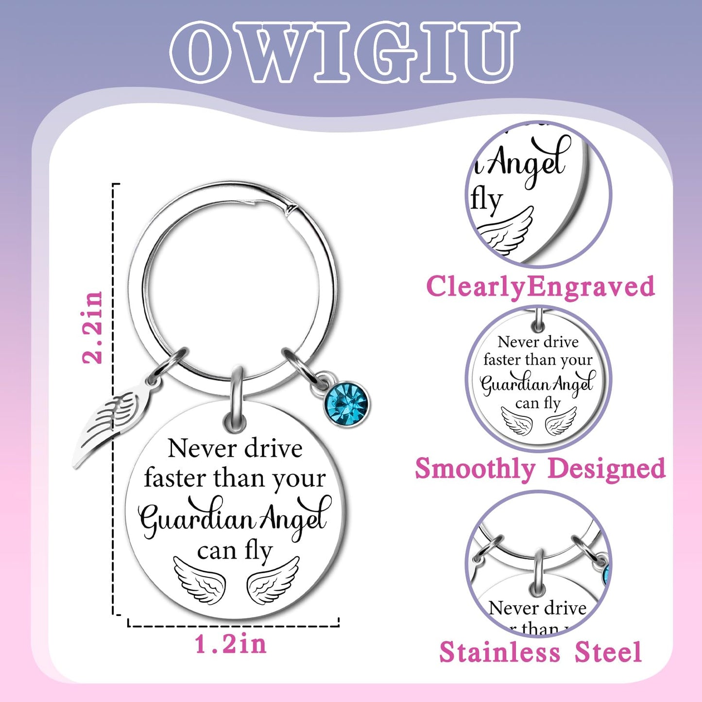 Sweet 16 Gifts for Girls 16th Birthday Gifts for Girls 16 Year Old Girl Birthday Gift Ideas Sweet Sixteen Party Decoration Guardian Angel Keychain Never Drive Faster Than Your Guardian Angel Can Fly