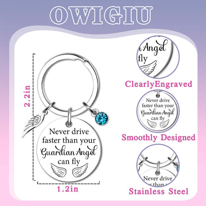 Sweet 16 Gifts for Girls 16th Birthday Gifts for Girls 16 Year Old Girl Birthday Gift Ideas Sweet Sixteen Party Decoration Guardian Angel Keychain Never Drive Faster Than Your Guardian Angel Can Fly